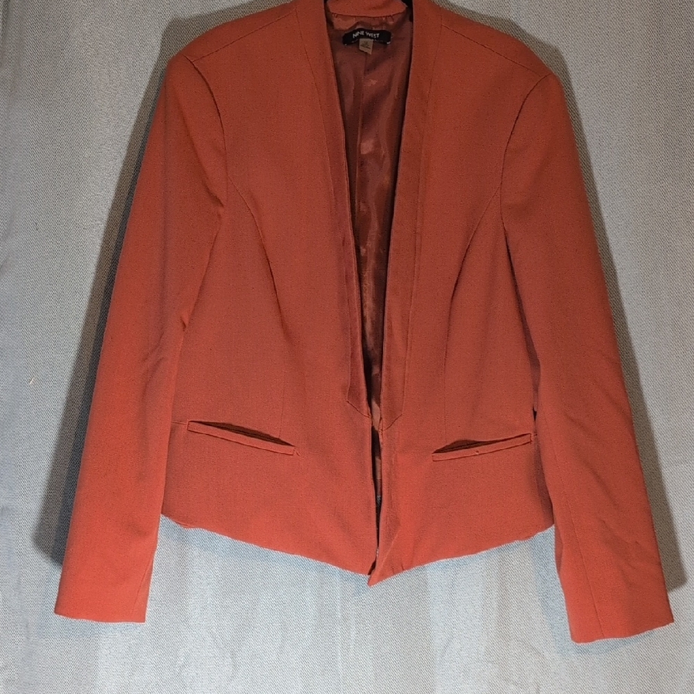 Nine West Rust Open-Front Blazer